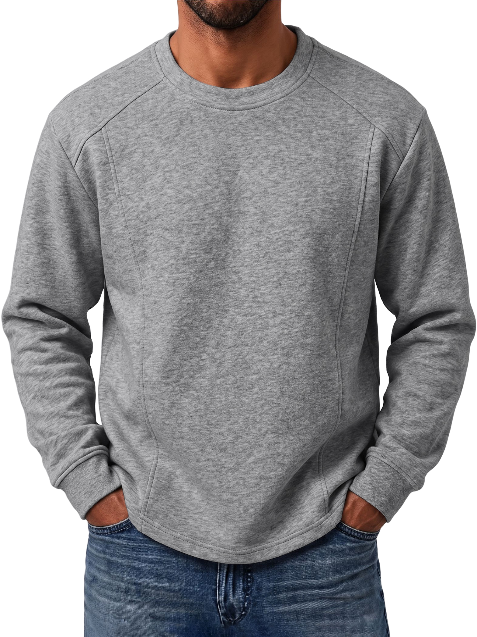 Men's Deconstructed Raglan Sleeve Crew Neck Top
