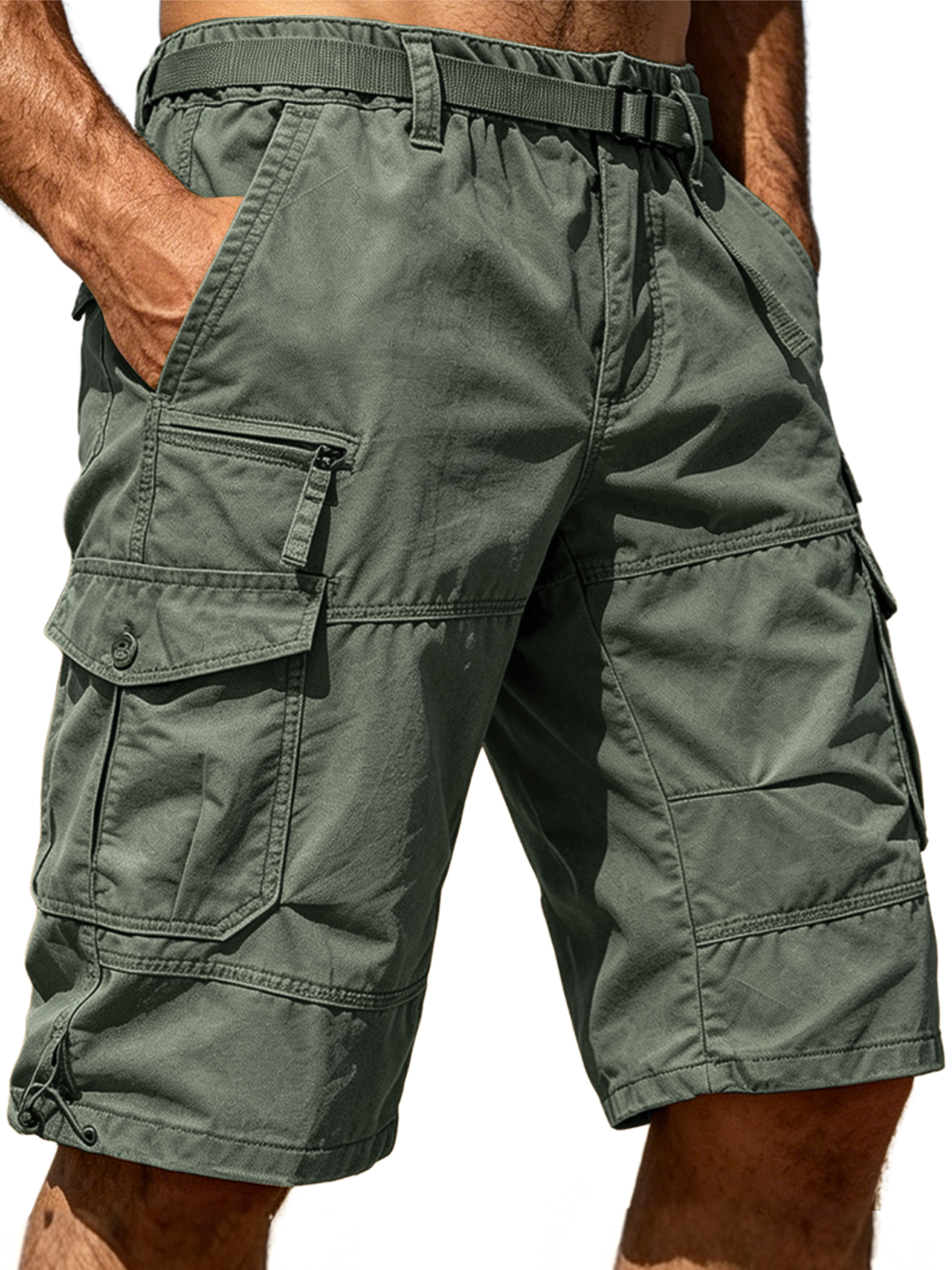 100% Cotton Multi-Pocket Cargo Shorts