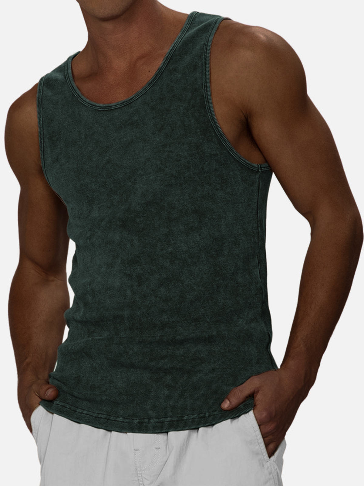 Men's Distressed Retro Casual Pullover Sleeveless T-Shirt Vest