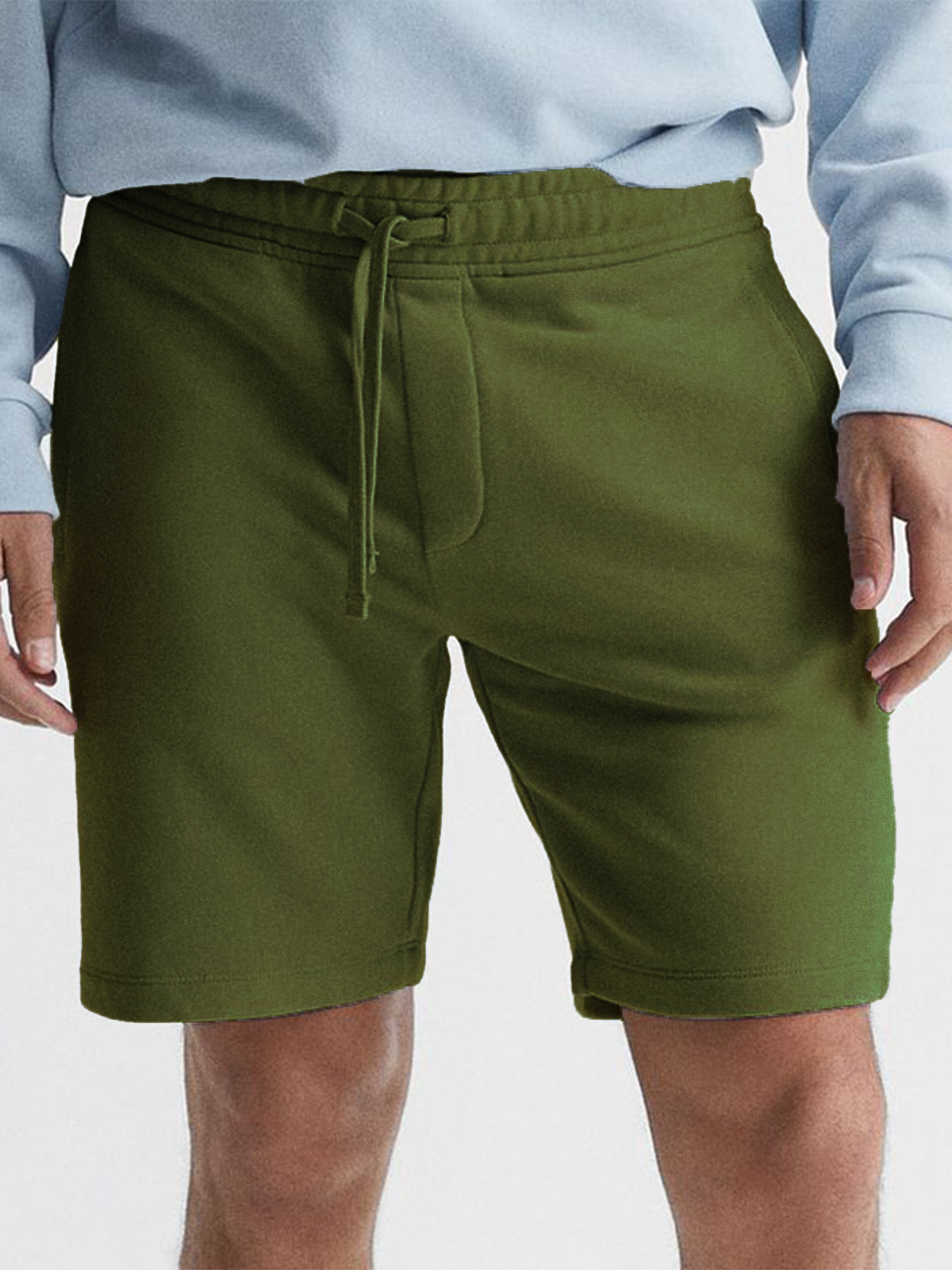 Men's Stylish Drawstring Dye Casual Cropped Shorts with Side Pockets