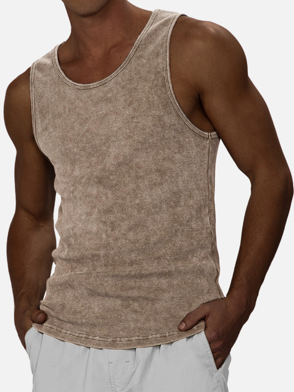 Men's Distressed Retro Casual Pullover Sleeveless T-Shirt Vest