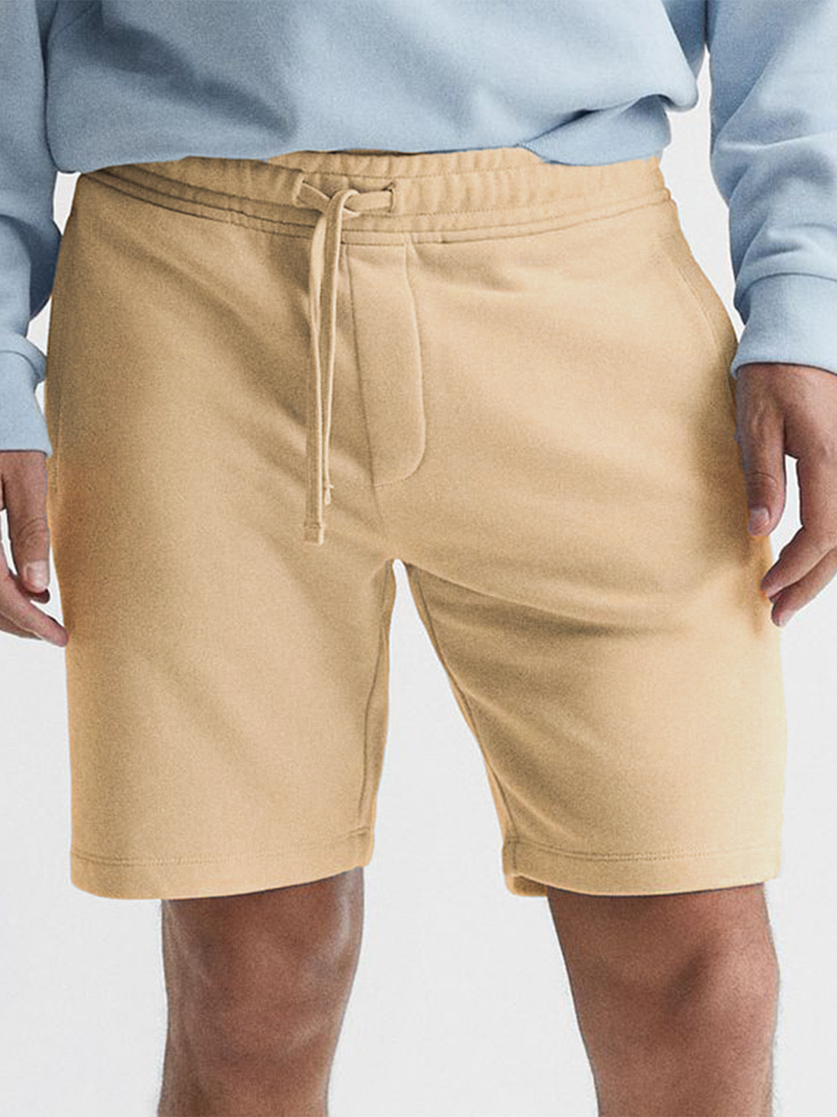 Men's Stylish Drawstring Dye Casual Cropped Shorts with Side Pockets