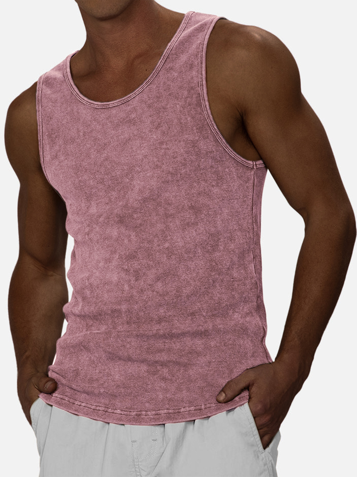 Men's Distressed Retro Casual Pullover Sleeveless T-Shirt Vest