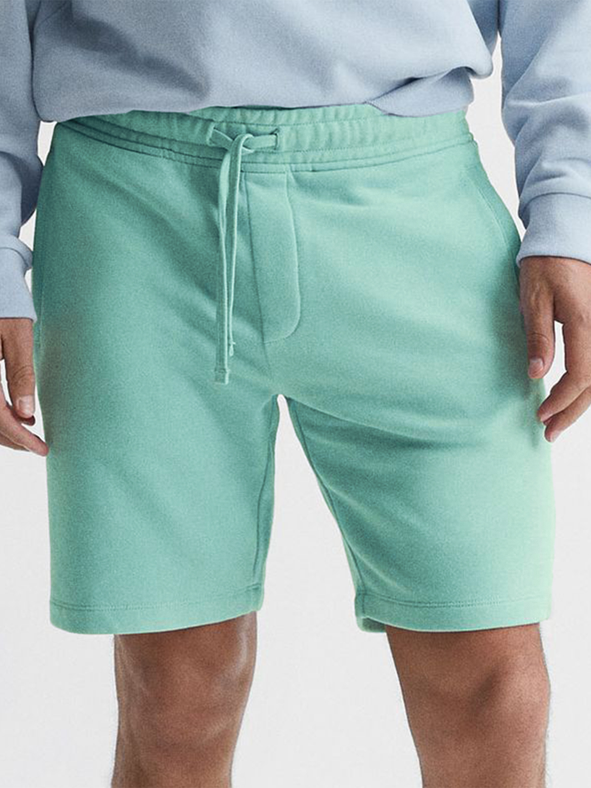 Men's Stylish Drawstring Dye Casual Cropped Shorts with Side Pockets