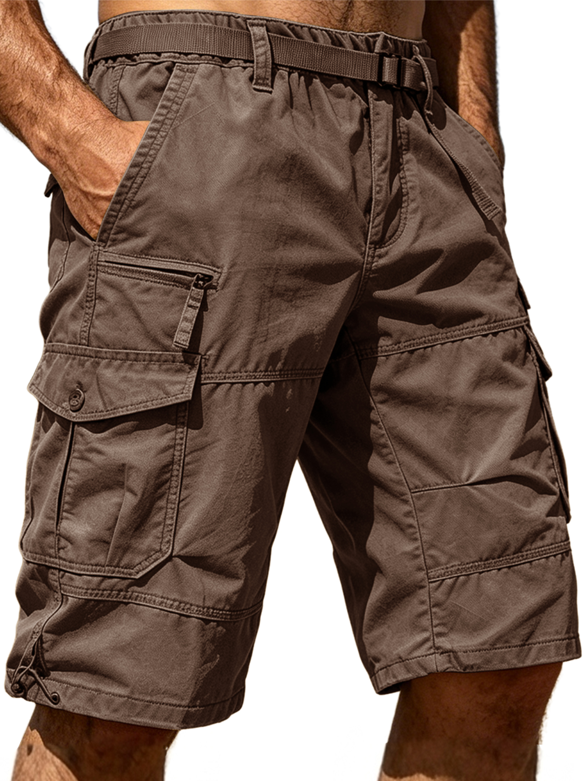 100% Cotton Multi-Pocket Cargo Shorts