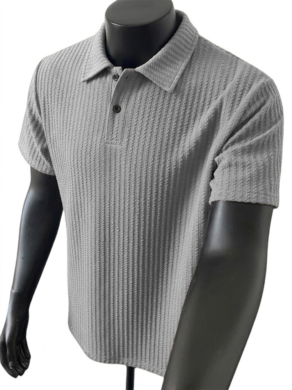 Men's Jacquard Casual Collared Short-sleeved Polo Shirt