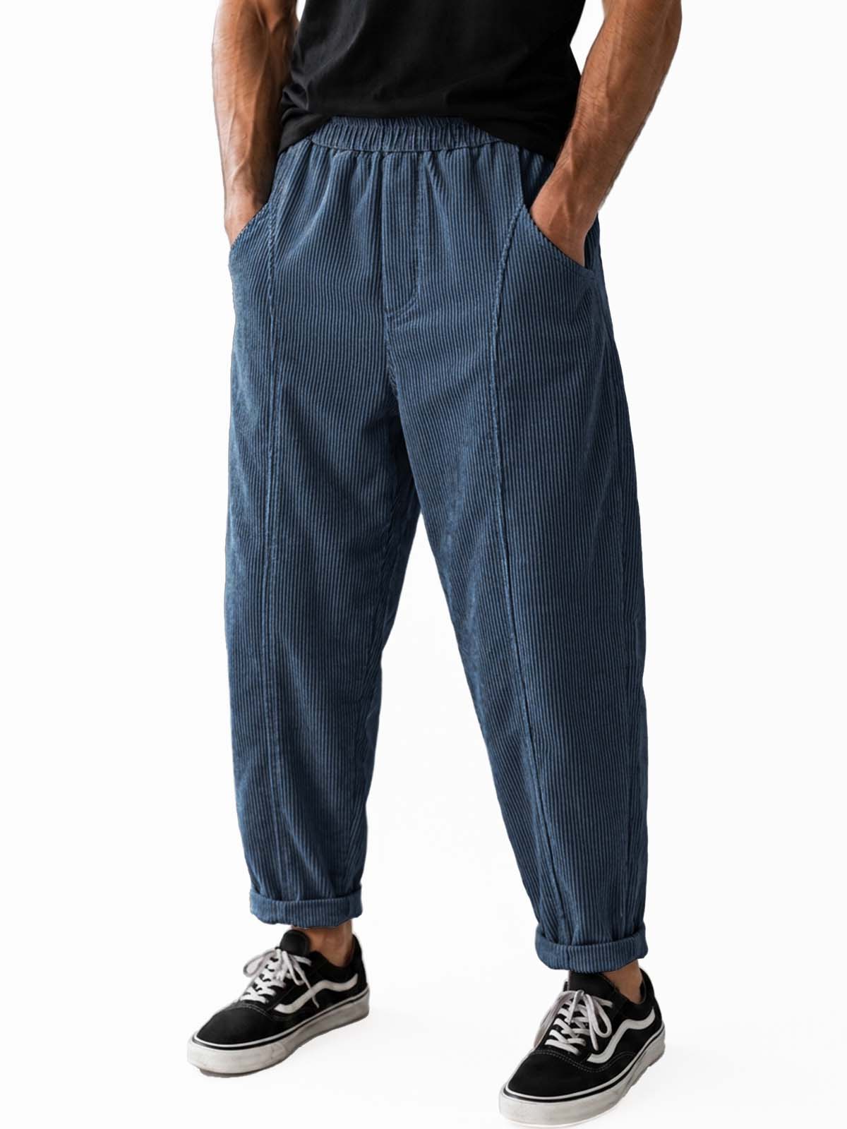 Men's Retro Corduroy Curved Casual Trousers
