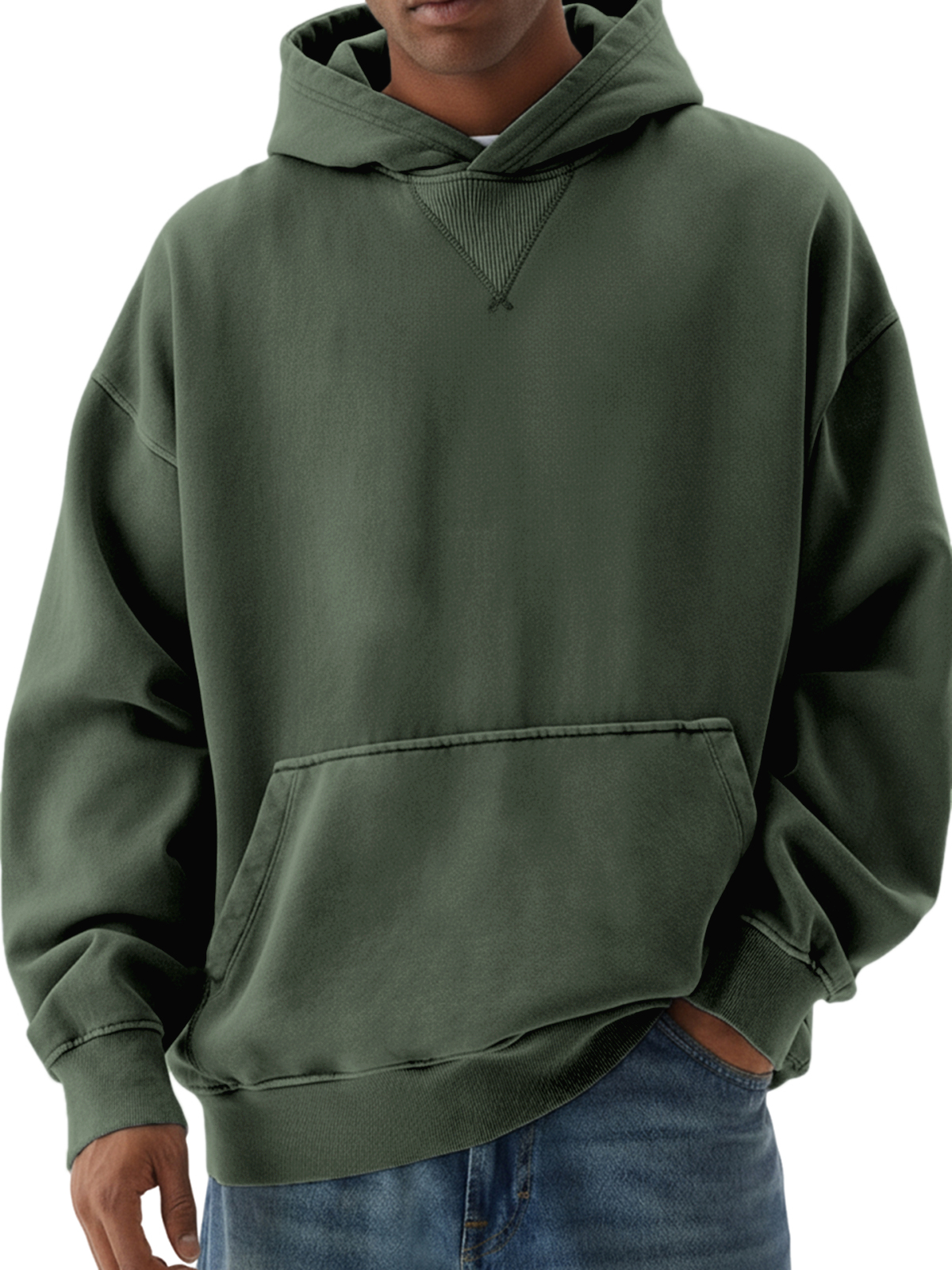 Men's Basic Heavyweight X-stitch Pullover Hoodie