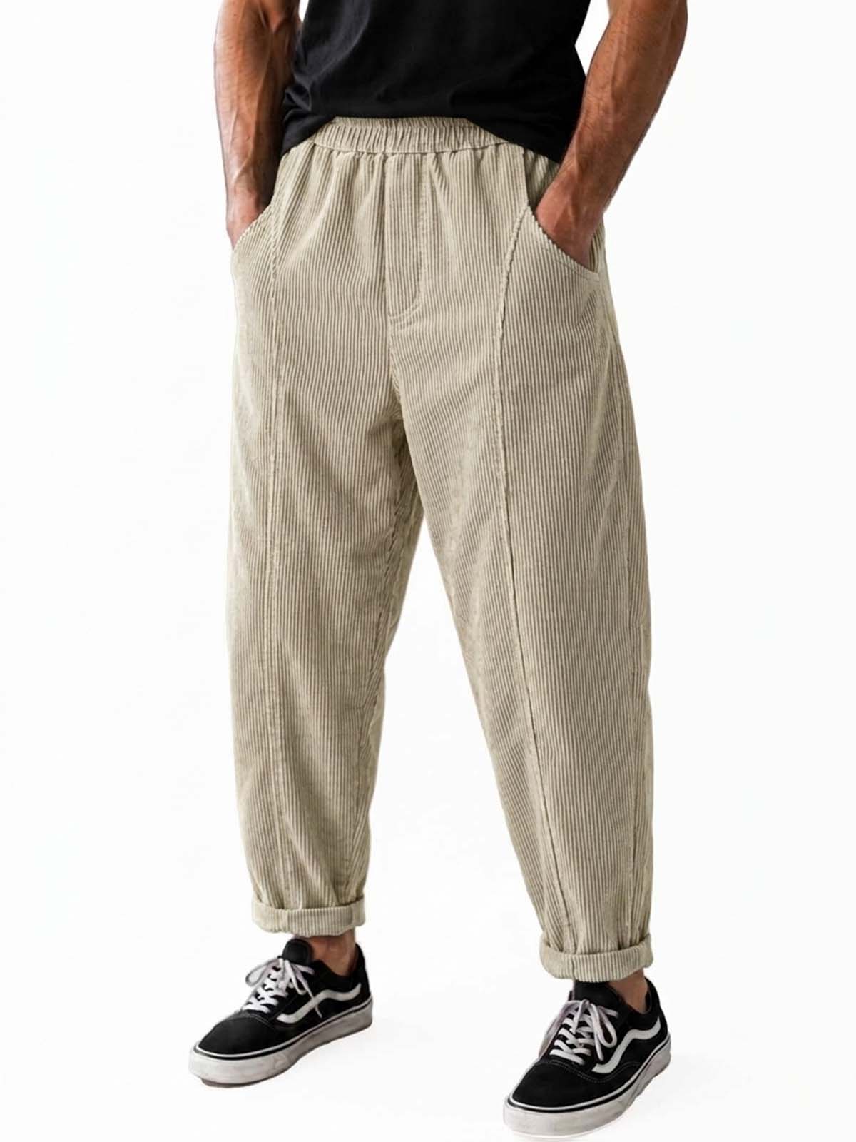 Men's Retro Corduroy Curved Casual Trousers