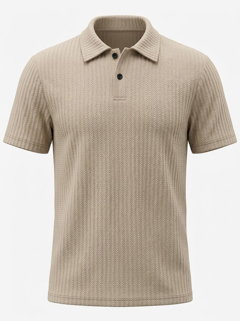 Men's Jacquard Casual Collared Short-sleeved Polo Shirt