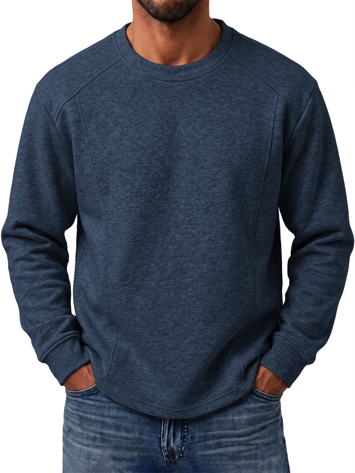 Men's Deconstructed Raglan Sleeve Crew Neck Top