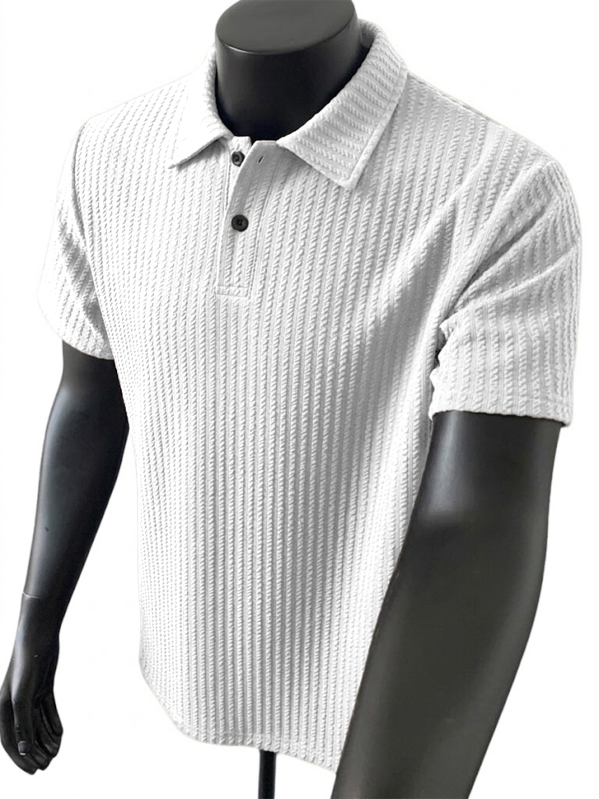 Men's Jacquard Casual Collared Short-sleeved Polo Shirt
