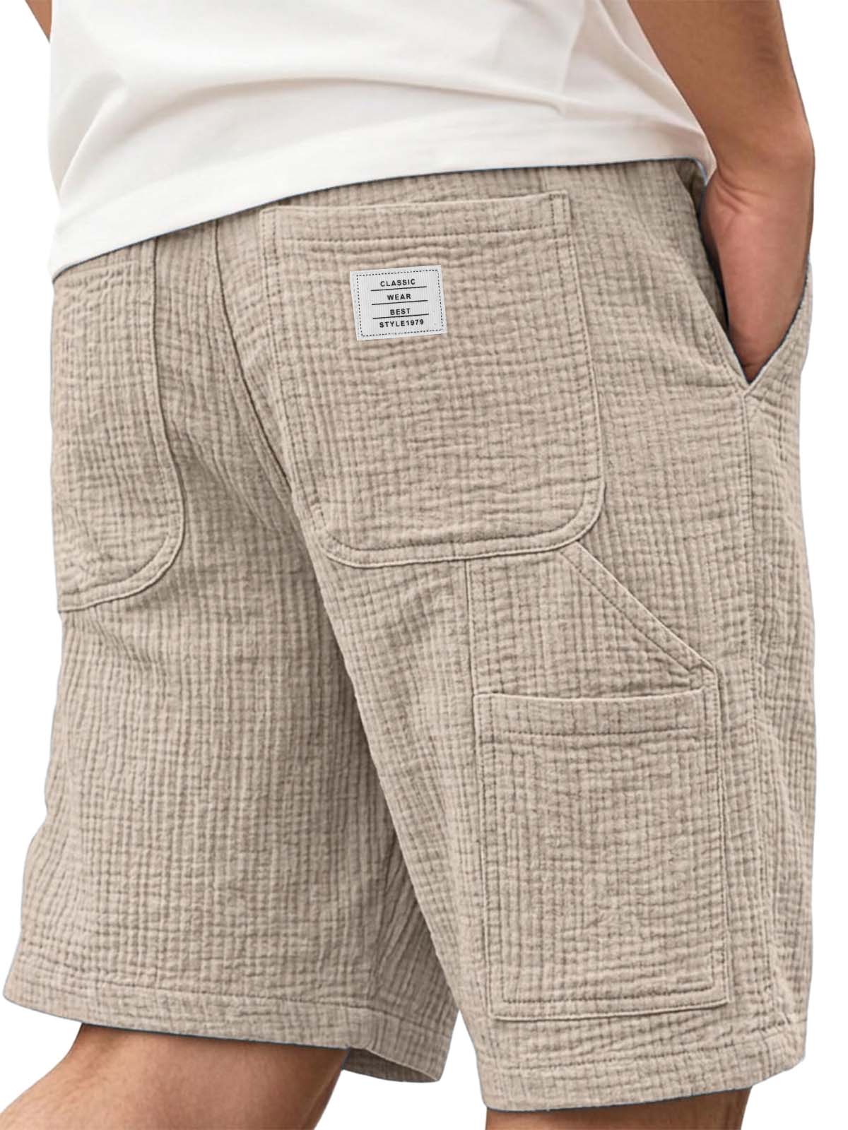 100% Cotton Textured Multi Pocket Utility Shorts
