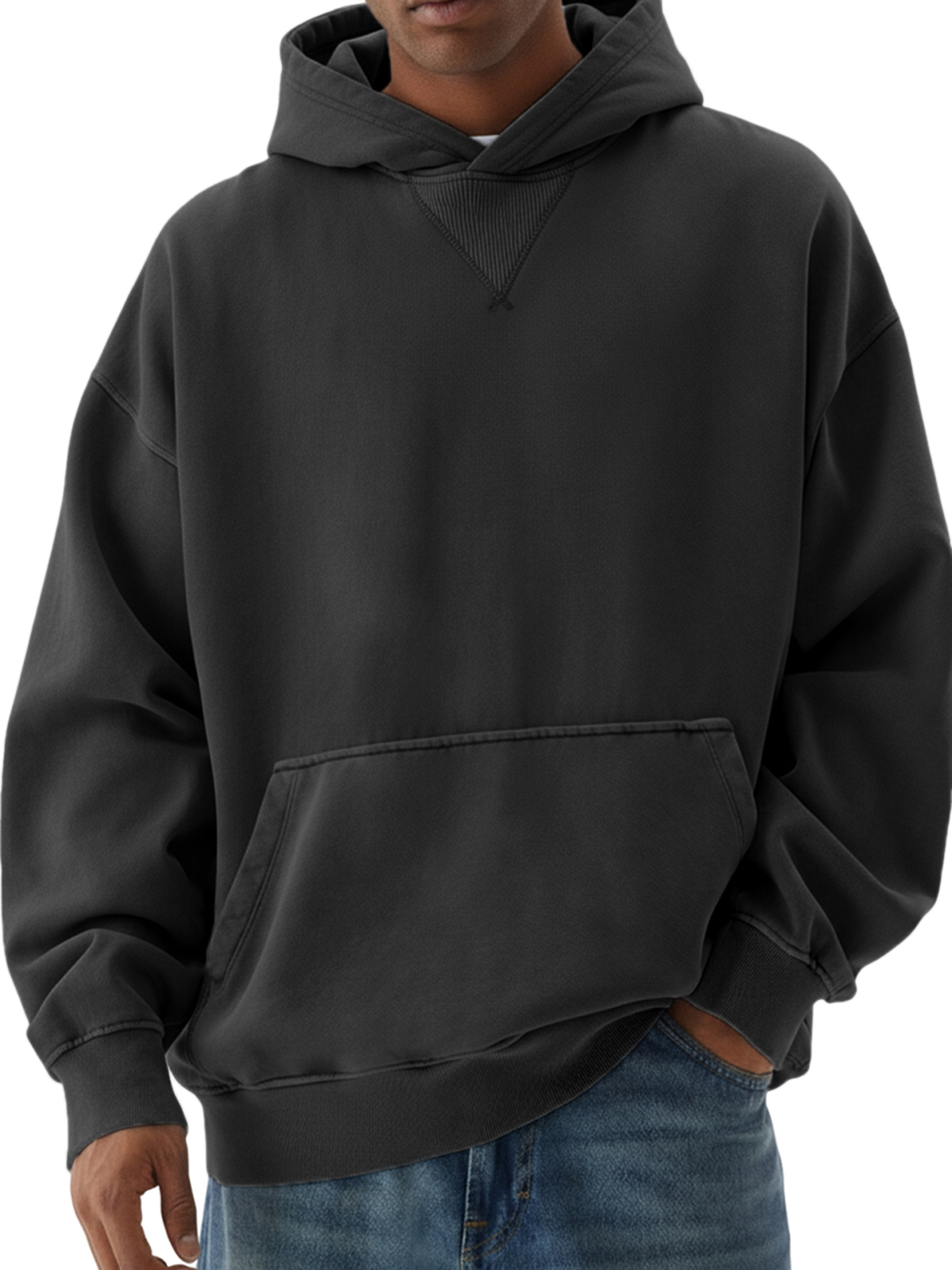 Men's Basic Heavyweight X-stitch Pullover Hoodie