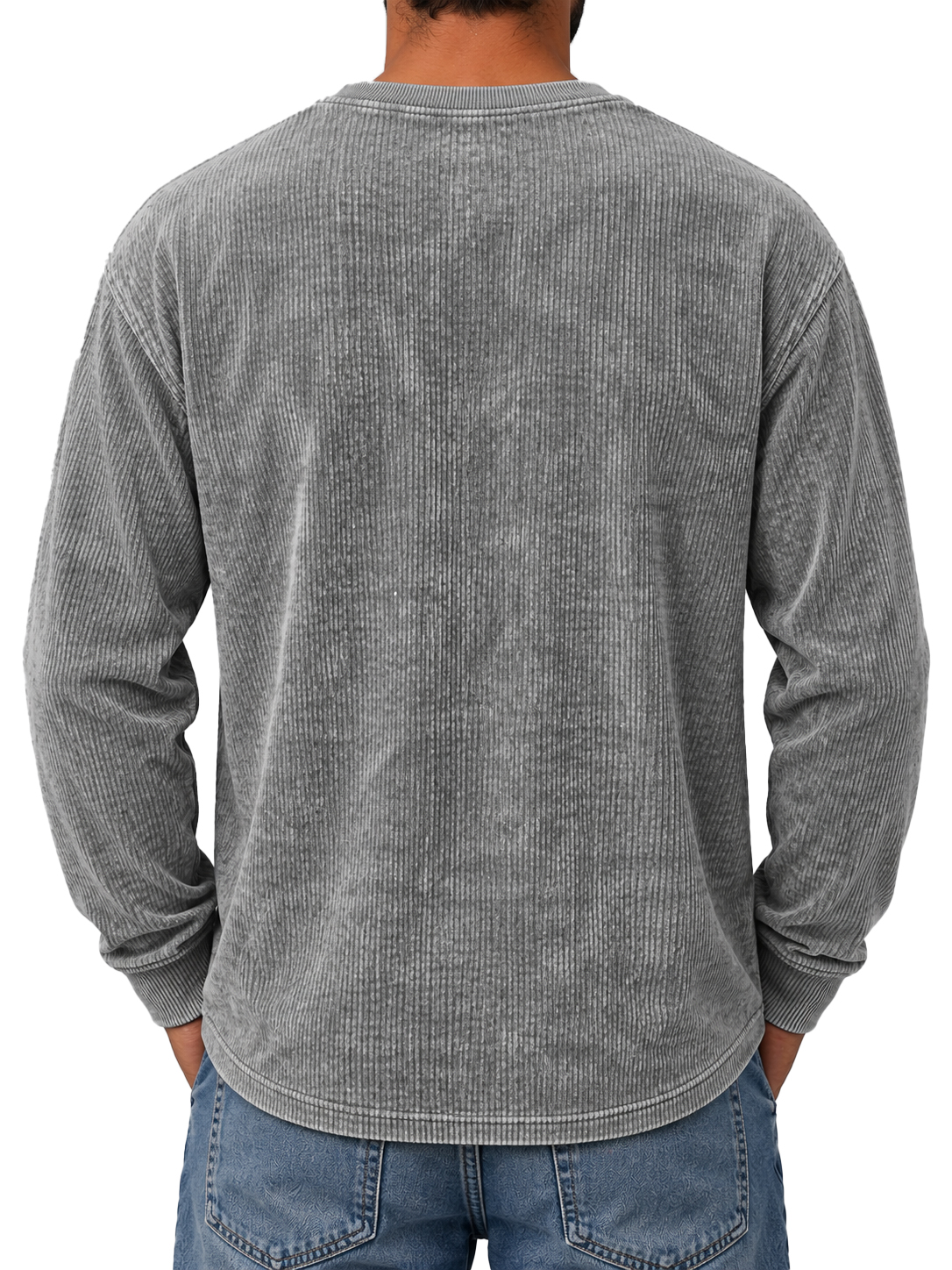 Men's Retro Corduroy Simple Casual Long-Sleeve T-Shirt