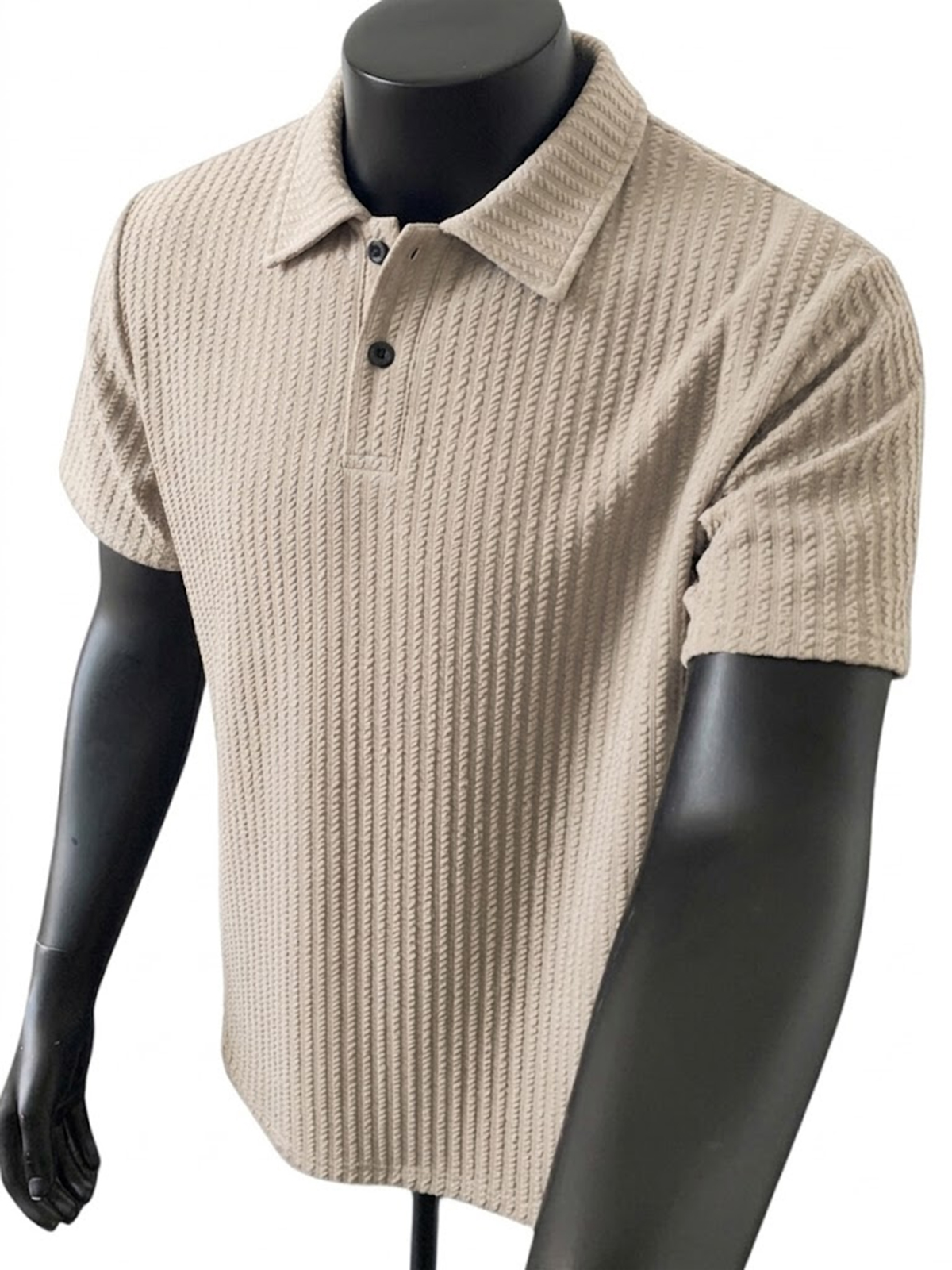 Men's Jacquard Casual Collared Short-sleeved Polo Shirt