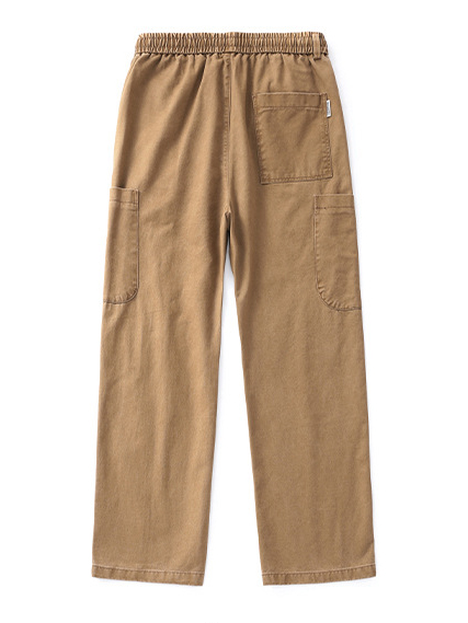 Men's 100% Cotton Retro Washed Multi-Pocket Straight Leg Pants