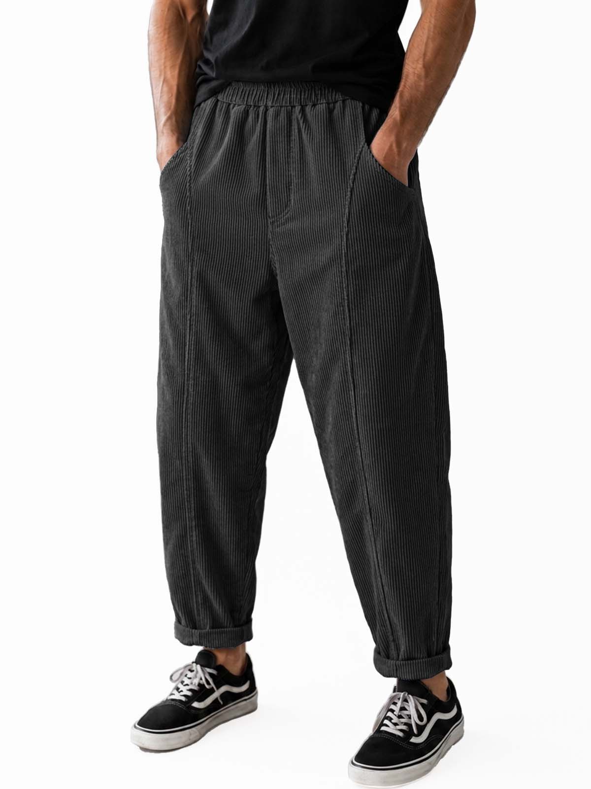 Men's Retro Corduroy Curved Casual Trousers