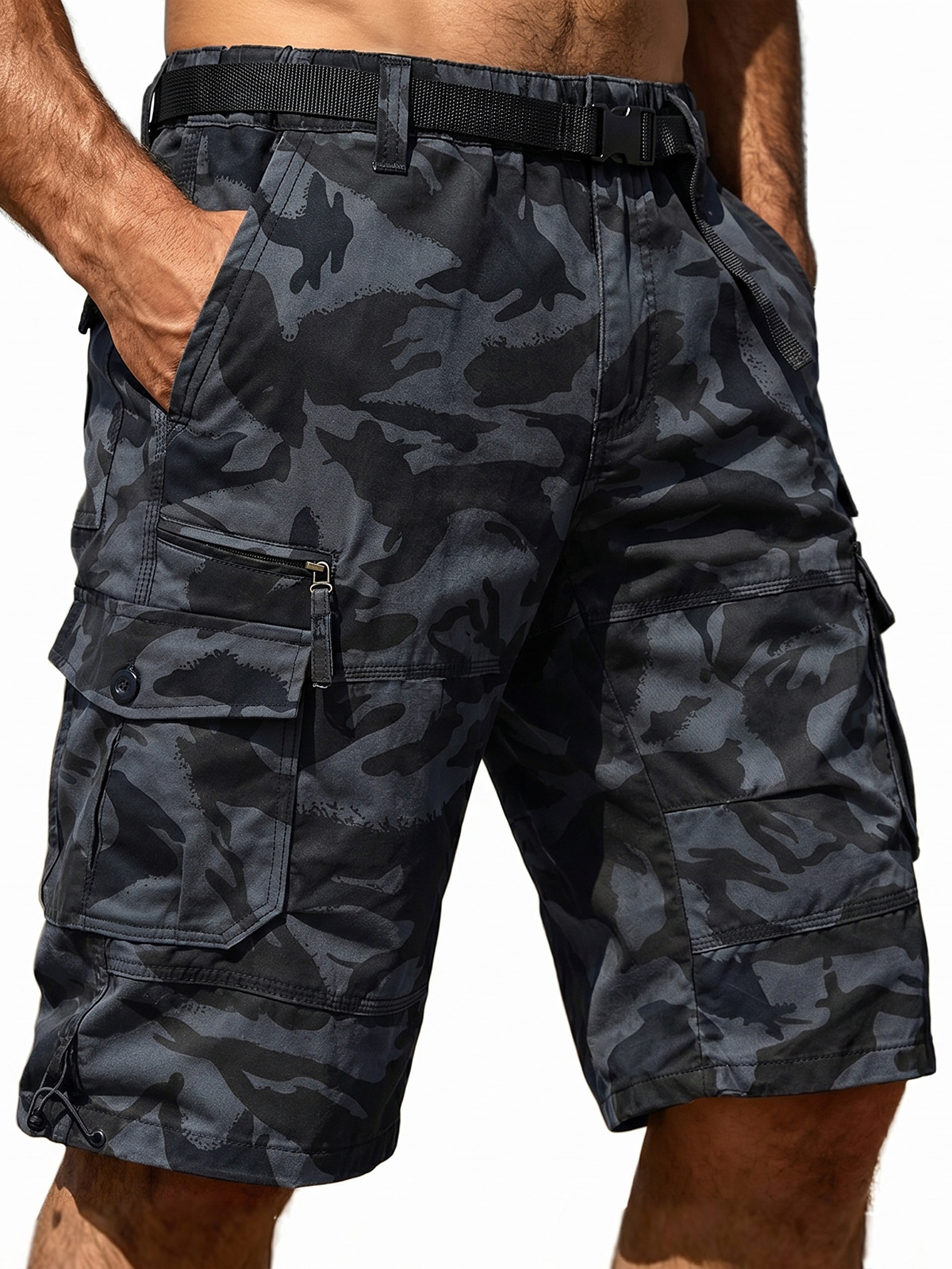 100% Cotton Multi-Pocket Cargo Shorts