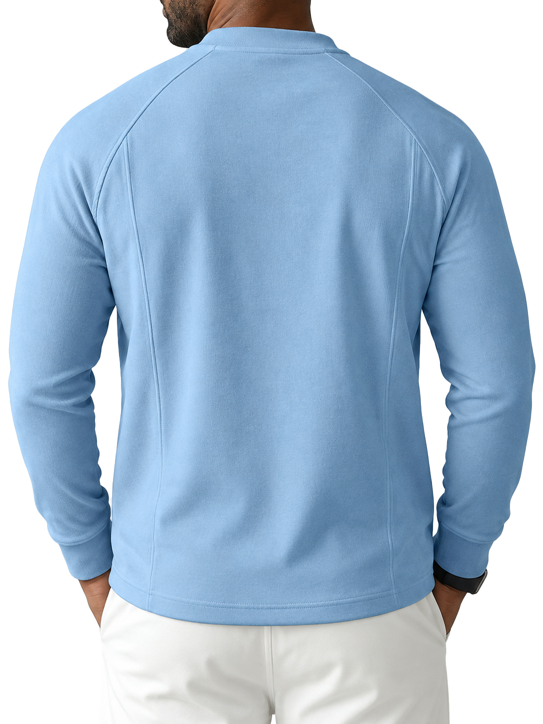 Men's 100% Cotton Casual Long-Sleeve Henley Shirt