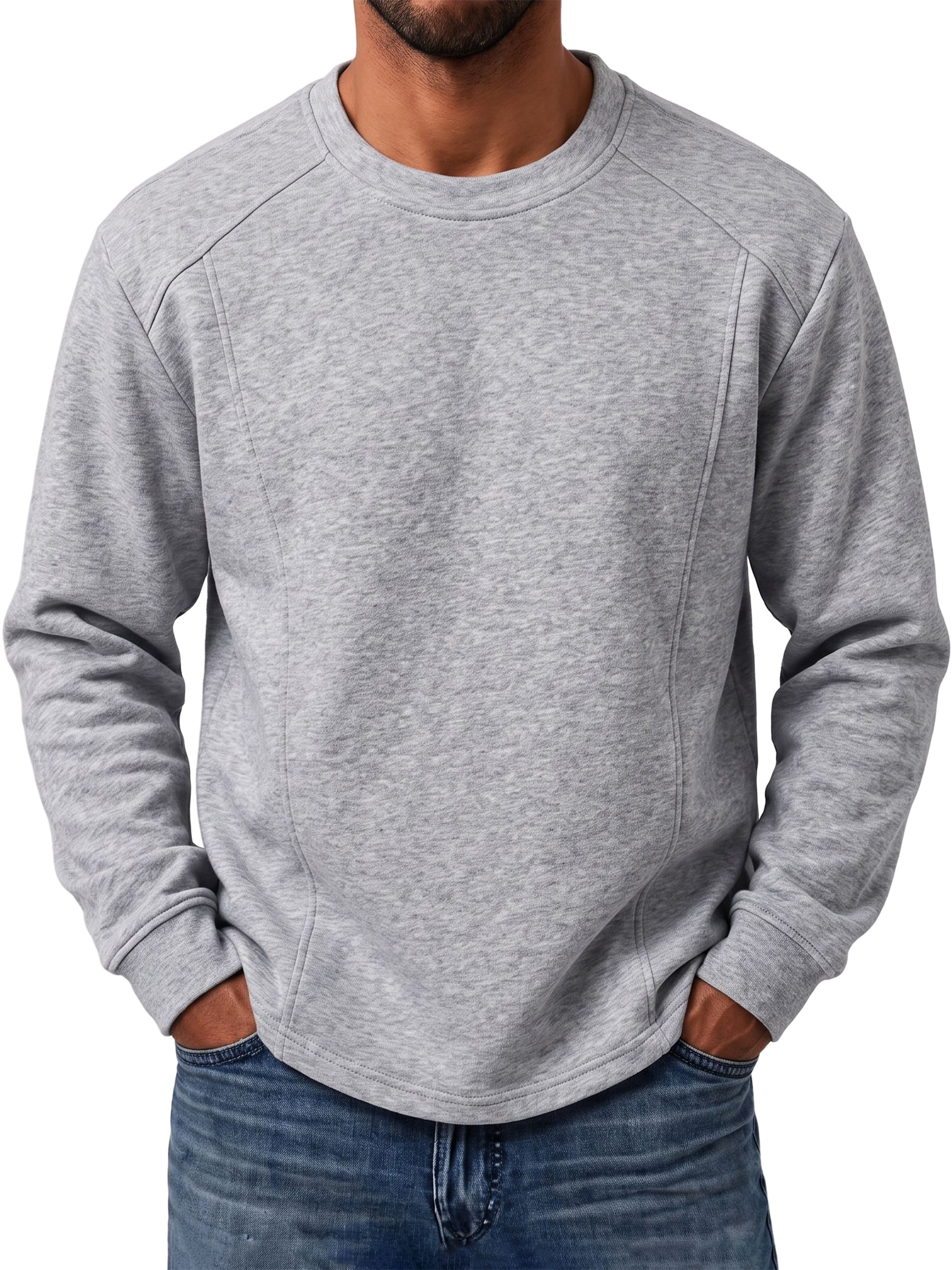 Men's Deconstructed Raglan Sleeve Crew Neck Top