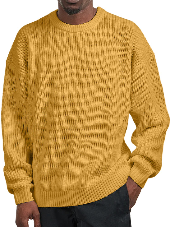 Men's Casual Everyday Crew Neck Basic Sweater