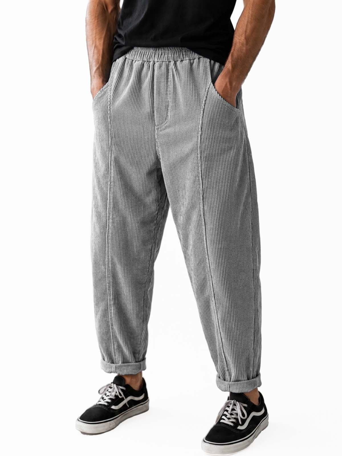 Men's Retro Corduroy Curved Casual Trousers