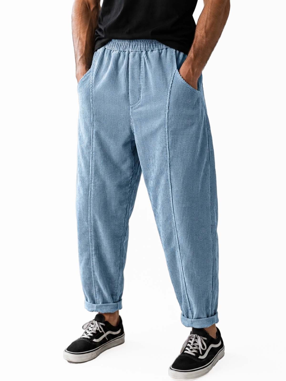Men's Retro Corduroy Curved Casual Trousers