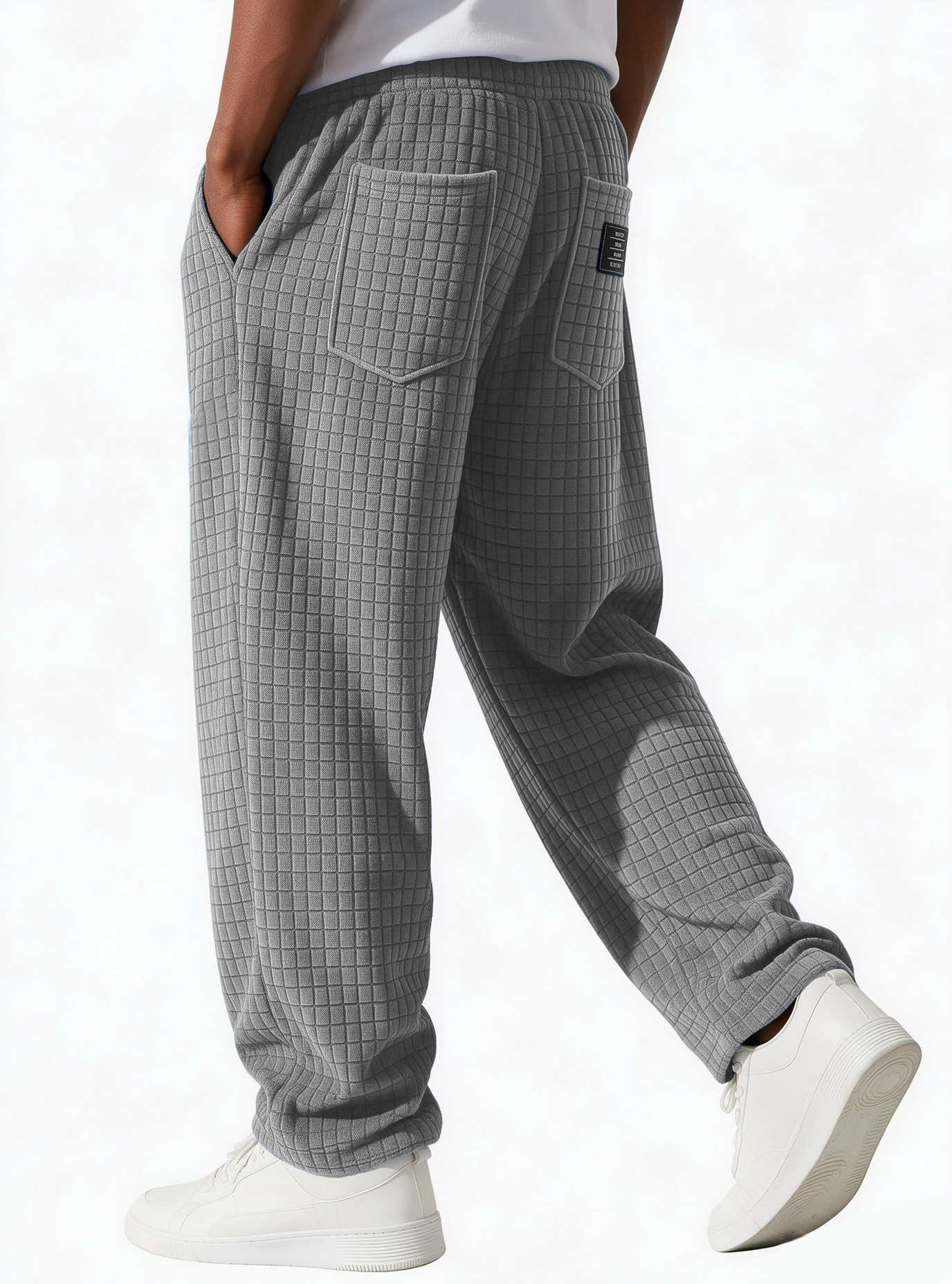 Men's Textured Grid Relaxed Sweatpants