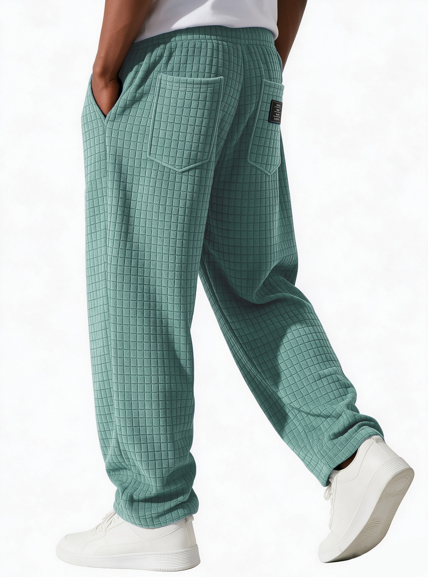 Men's Textured Grid Relaxed Sweatpants