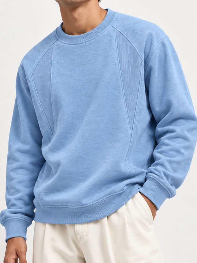 Men's Casual Long-Sleeve Crew-Neck Sweatshirt