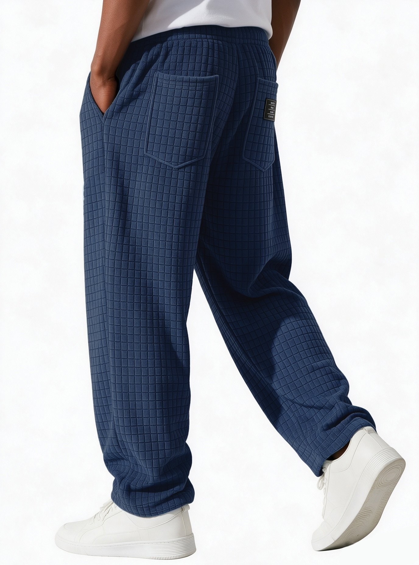 Men's Textured Grid Relaxed Sweatpants