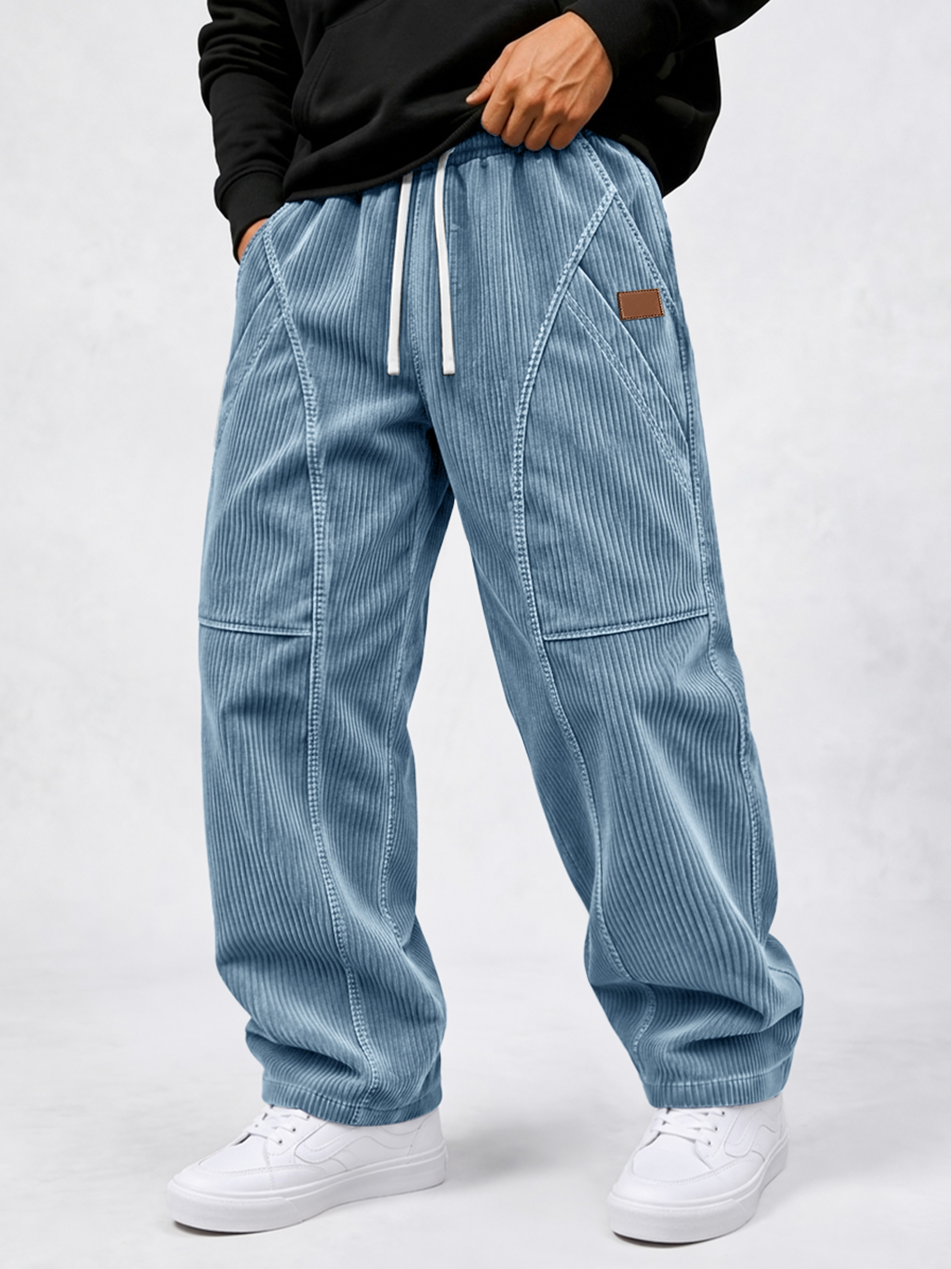 Men's Corduroy Multi-Pocket Deconstructed Casual Cargo Pants