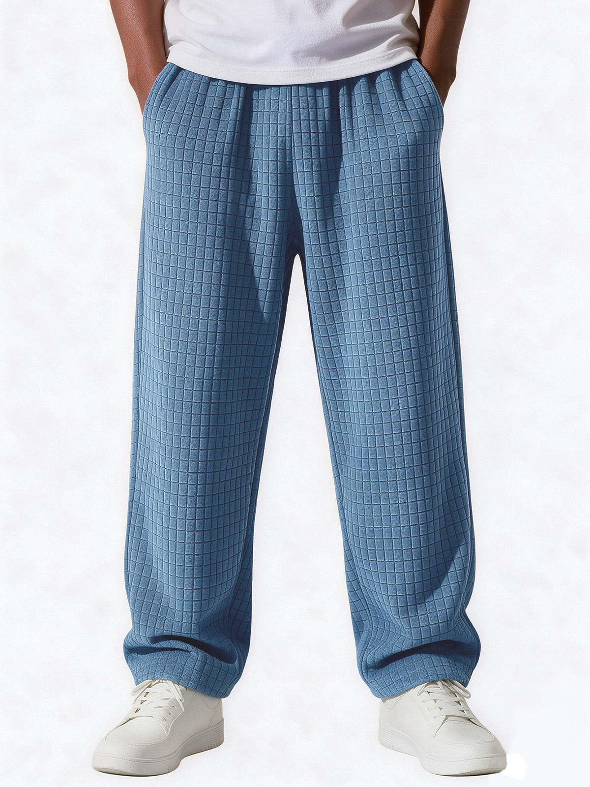 Men's Textured Grid Relaxed Sweatpants