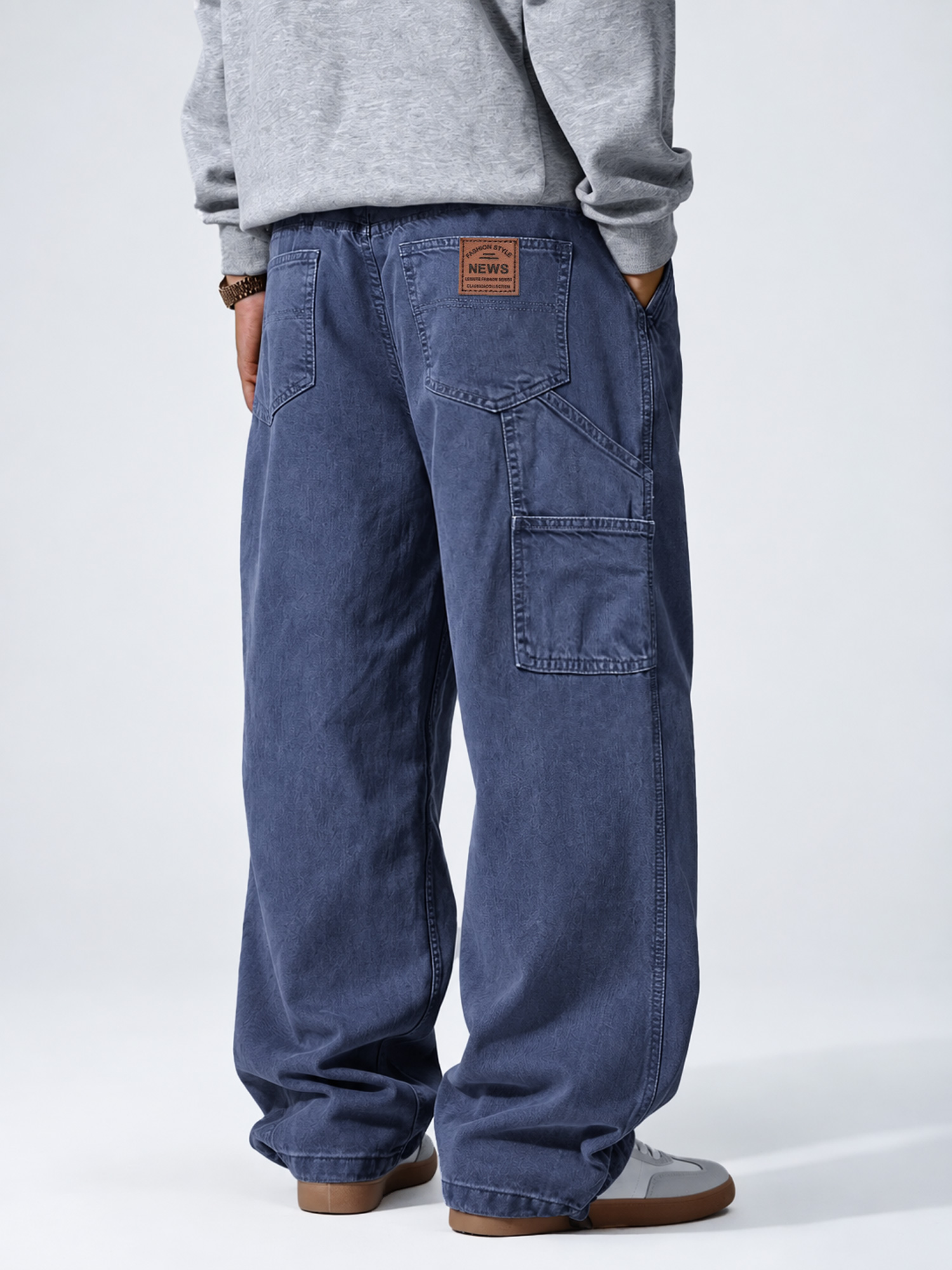 Men's Vintage-Style American-Inspired Embroidered Logo Casual Cargo Pants