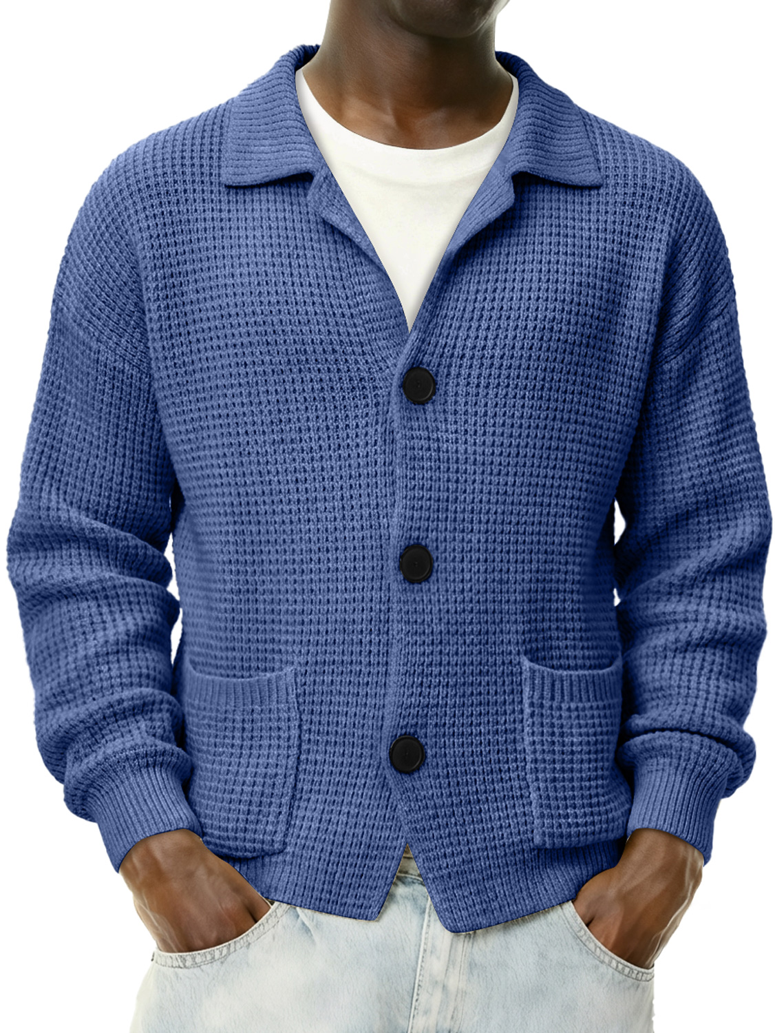 Men's Simple Stand Collar Casual Knitted Sweater Cardigan