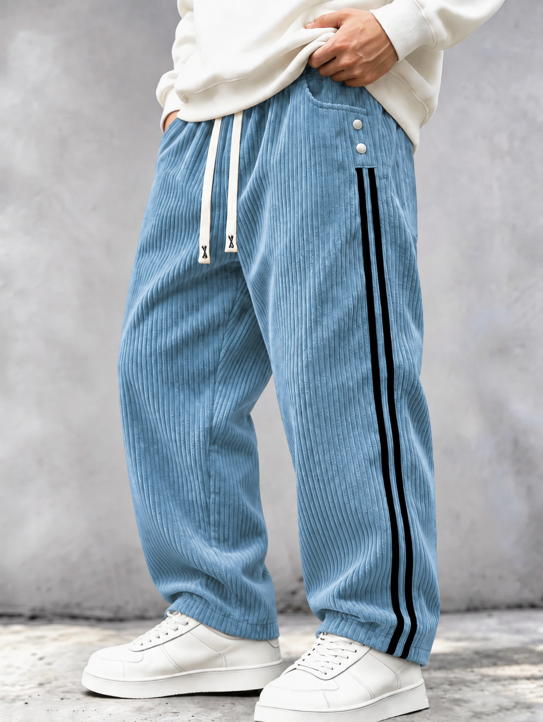 Men's Pocket Webbing Patchwork Trousers