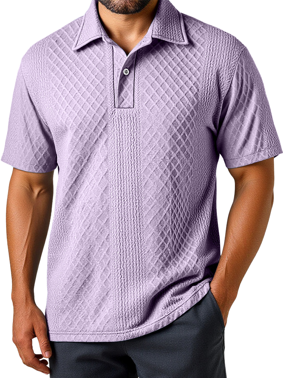 Men's Daily Simple Texture Lapel Casual Short-sleeved Polo Shirt