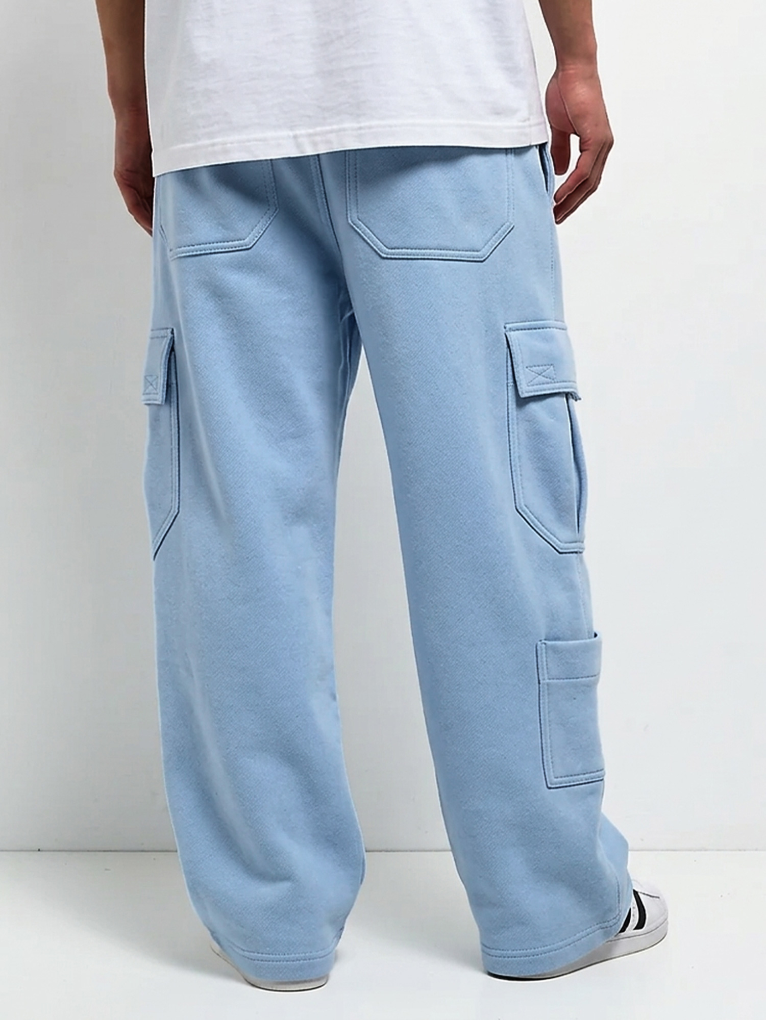 Men's Comfortable Casual Cargo Pants with Multiple Pockets and Embroidered Logo