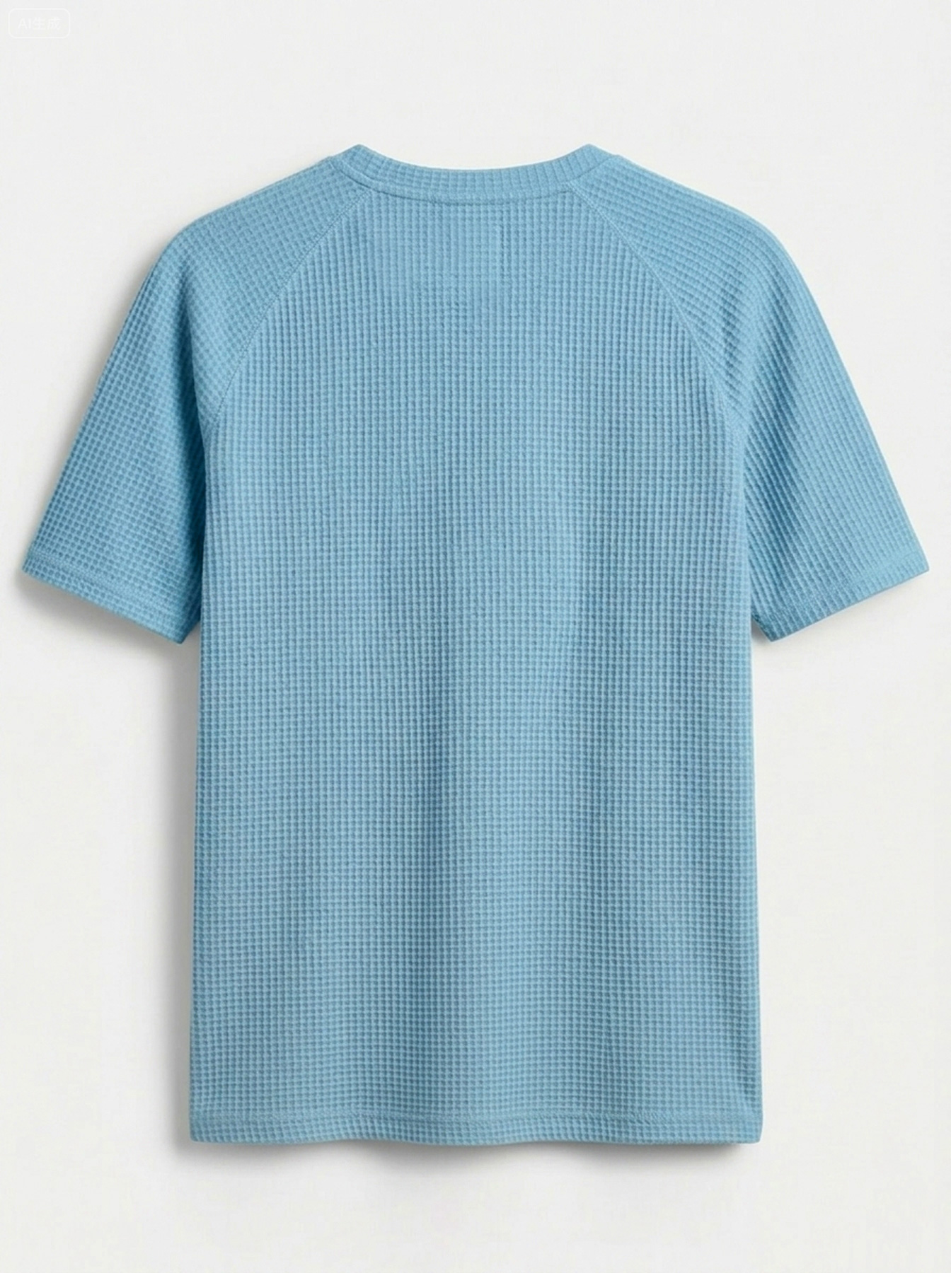 Men's Crew Neck Raglan Waffle Crossover Design Casual Short-Sleeve T-Shirt