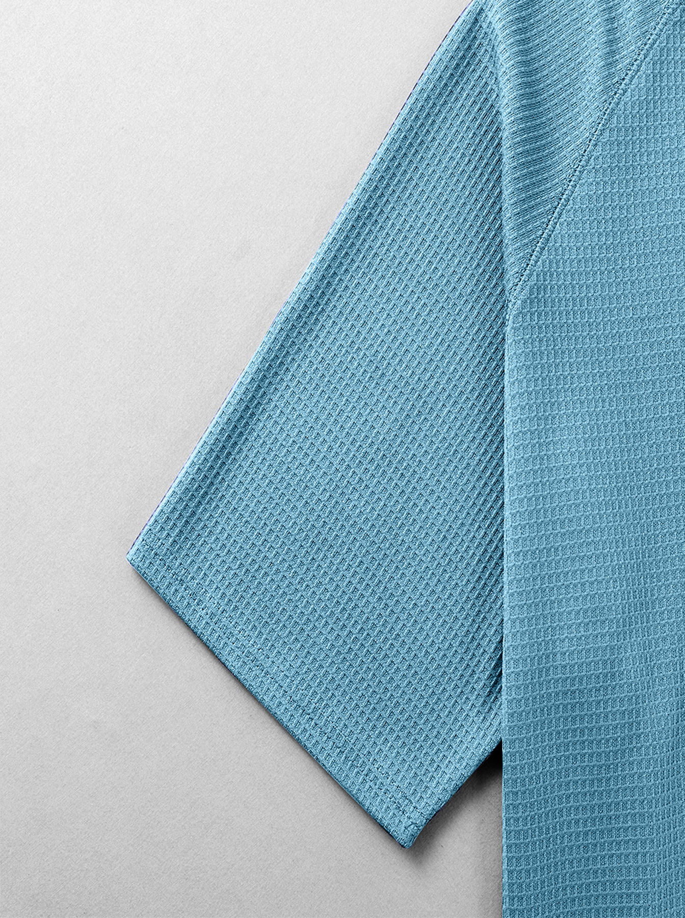 Men's Crew Neck Raglan Waffle Crossover Design Casual Short-Sleeve T-Shirt