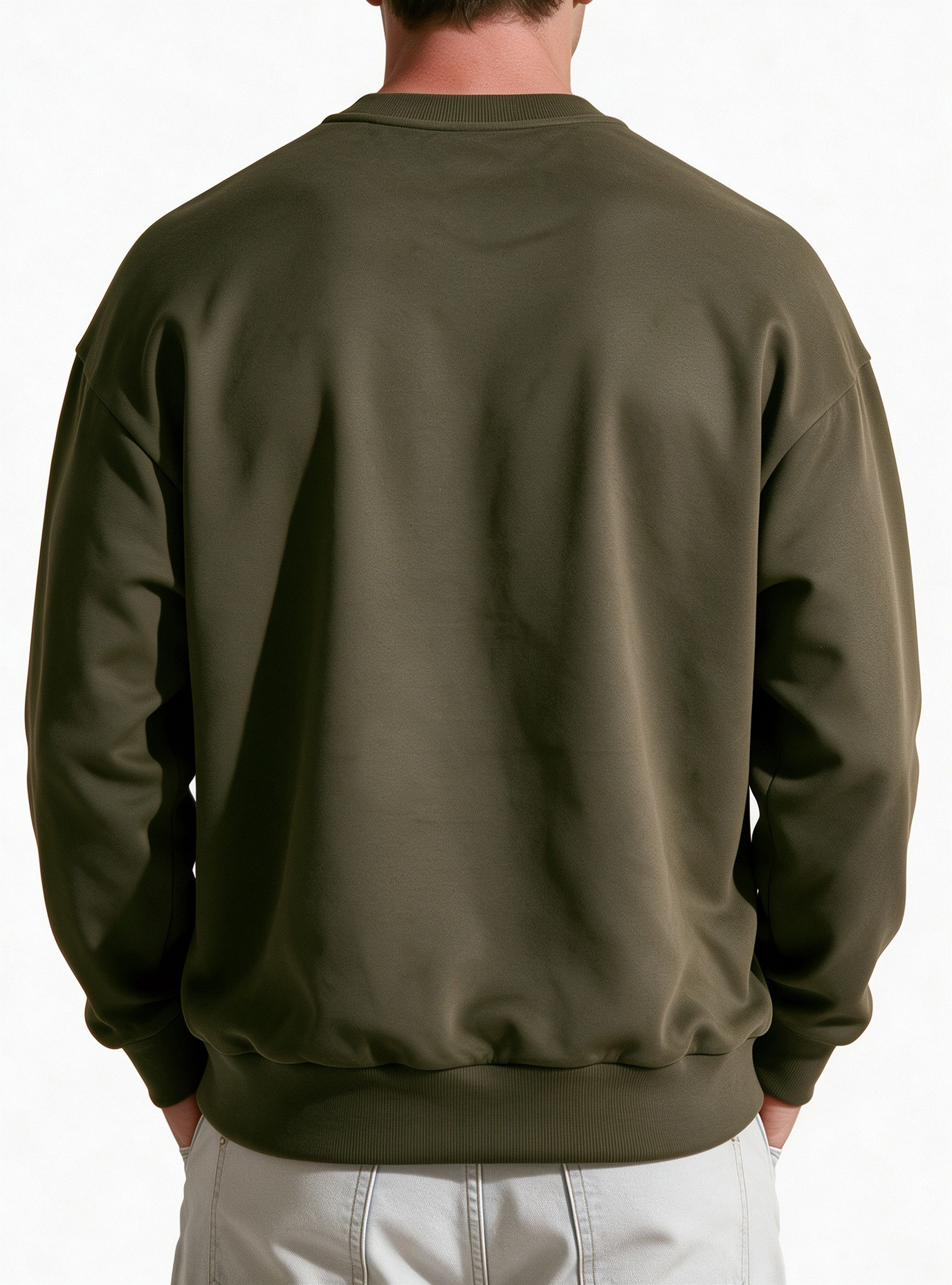 Men's Vintage Faux Suede Crew-Neck Sweatshirt