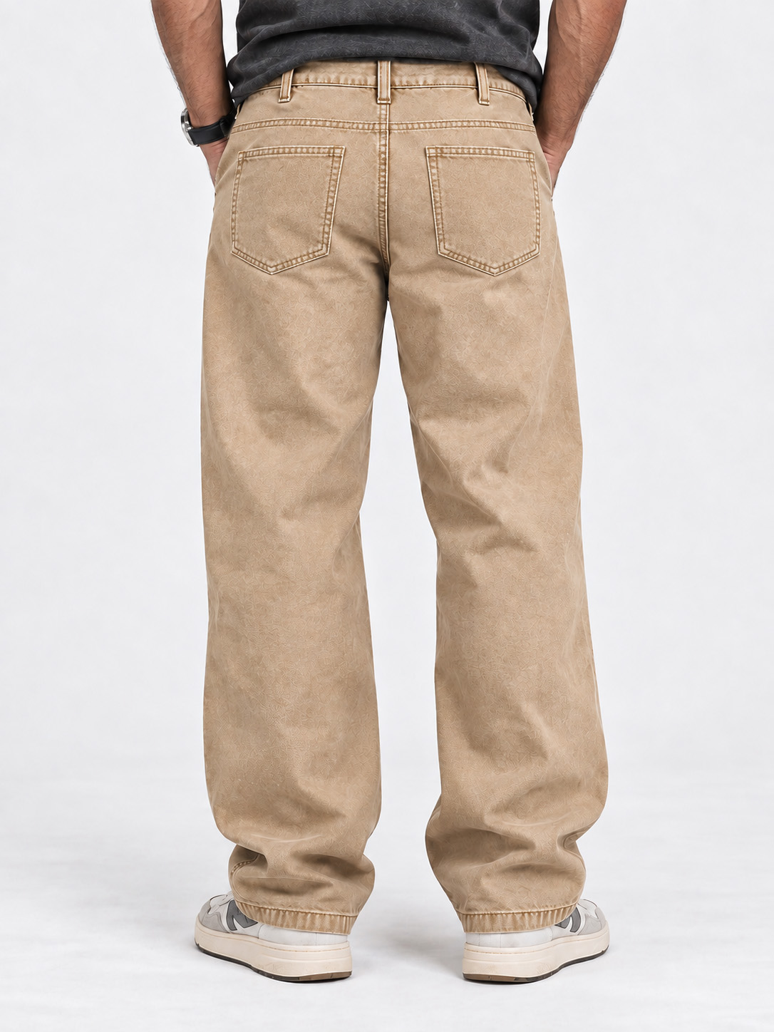 Men's Vintage Washed Utility Pocket Relaxed Straight-Leg Pants