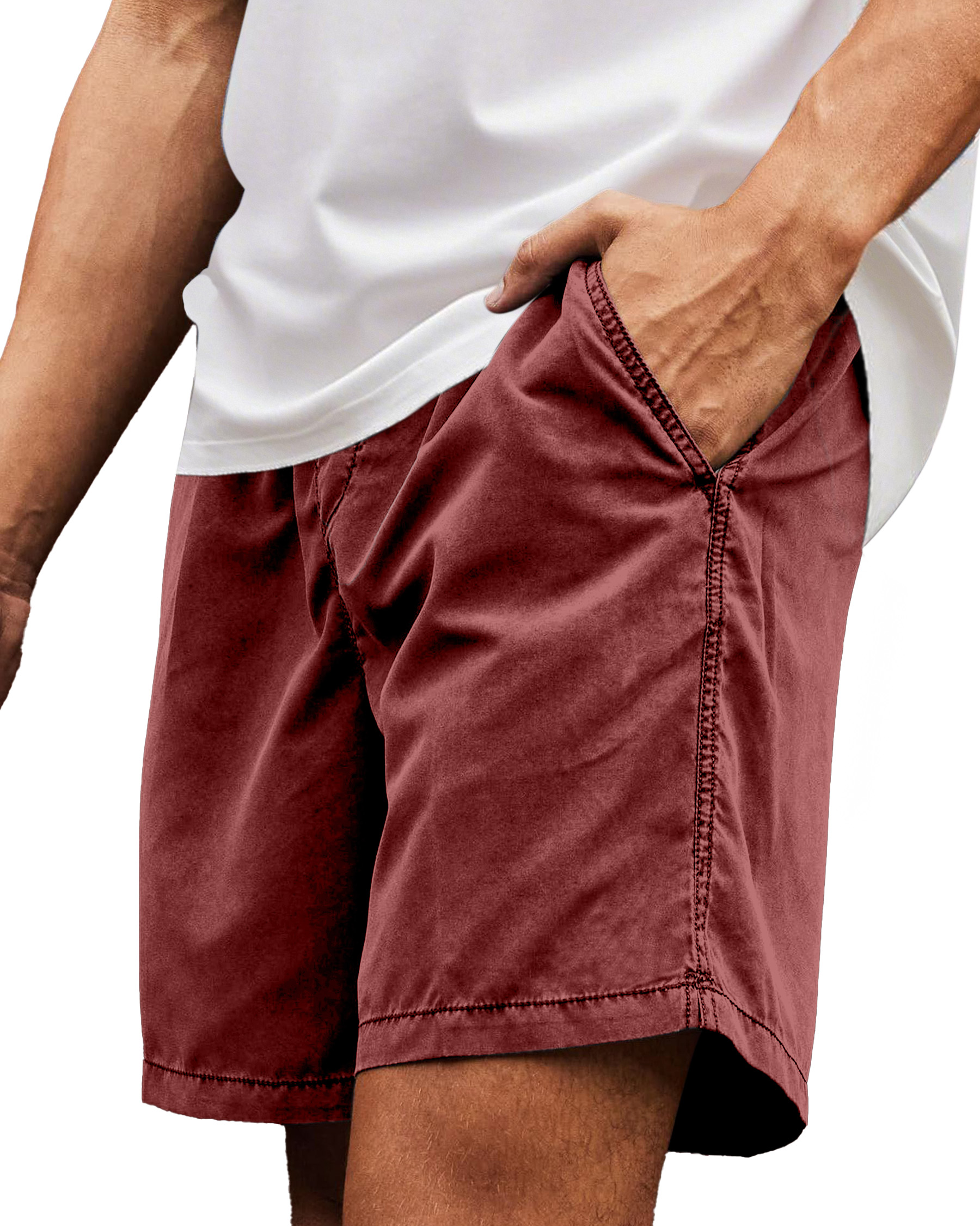 Men's Simple Everyday Beach Solid Color Loose And Comfortable Shorts