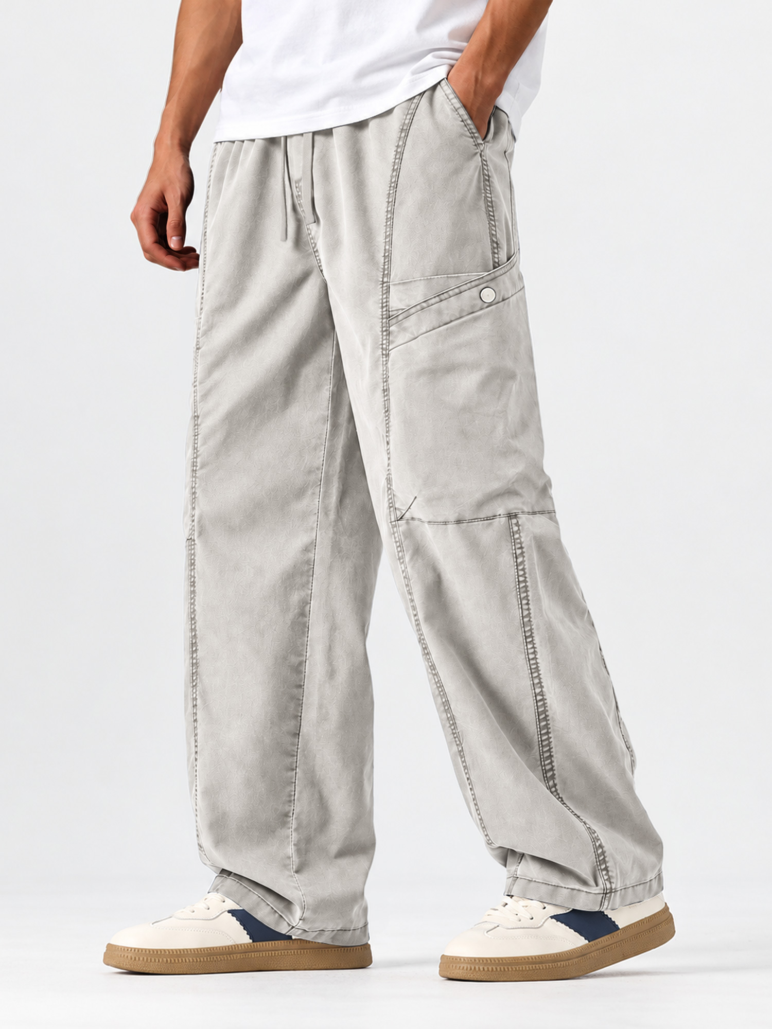 Men's Casual American-Style Lyocell Multi-Pocket Cargo Pants