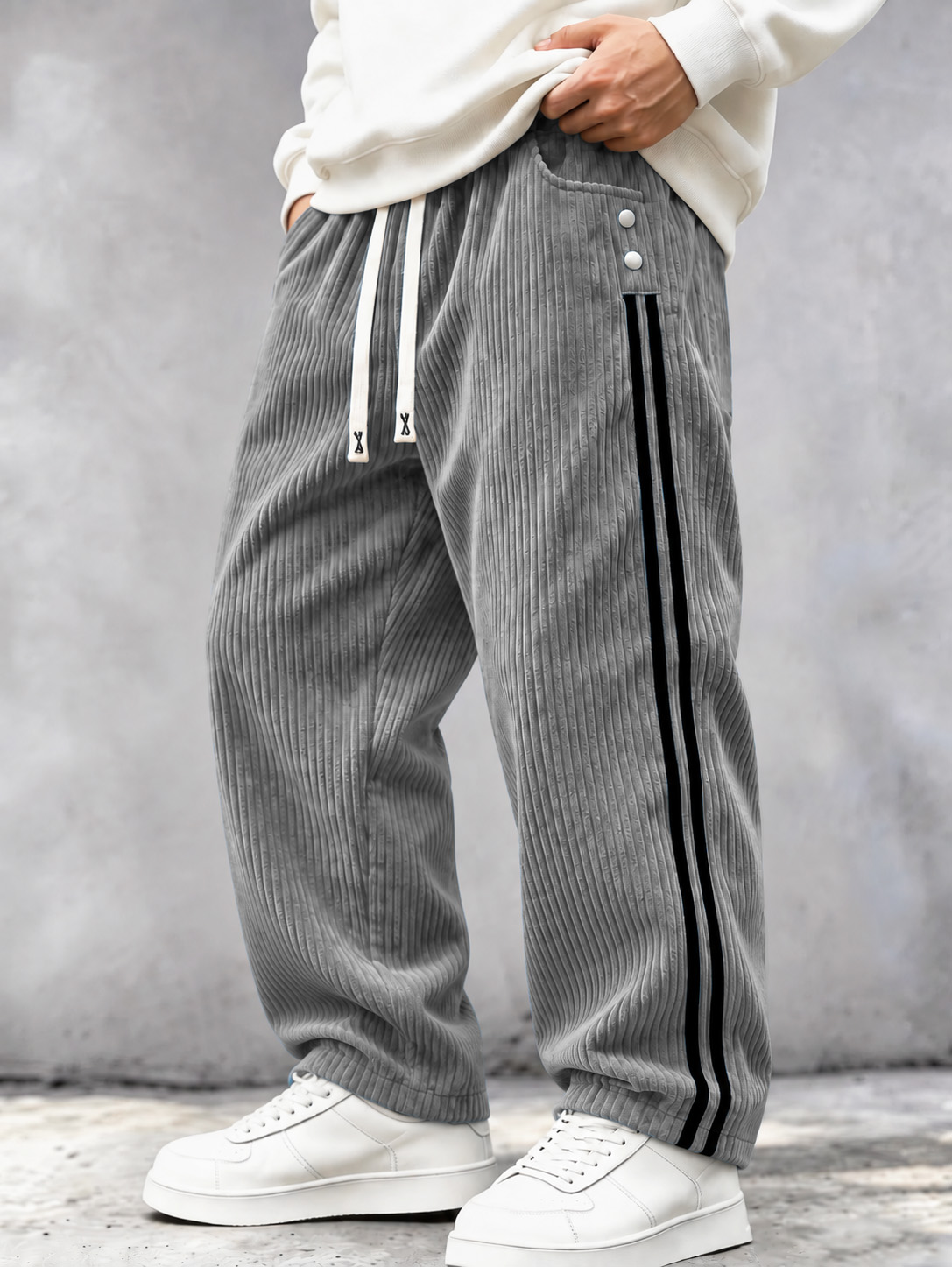Men's Pocket Webbing Patchwork Trousers