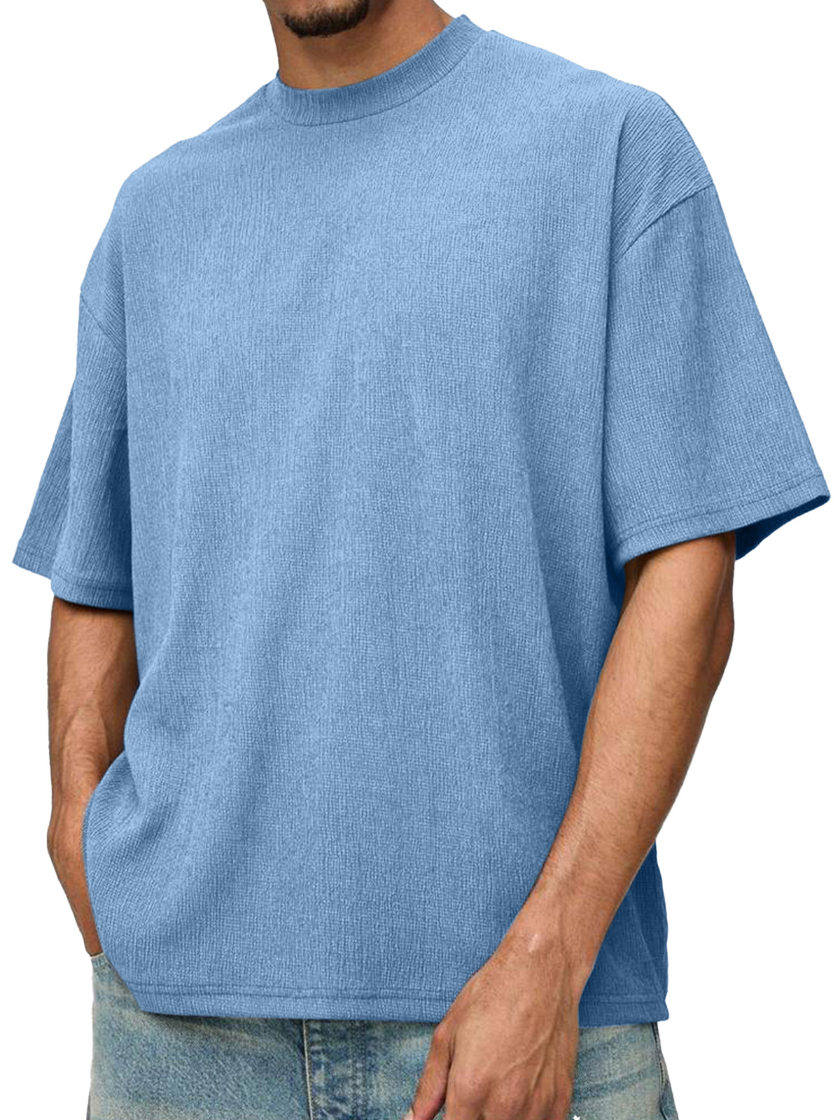 Men's Daily Loose And Comfortable Solid Color Short-sleeved T-shirt