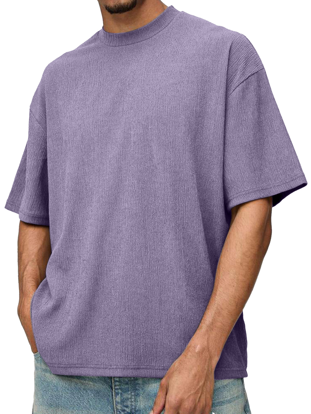 Men's Daily Loose And Comfortable Solid Color Short-sleeved T-shirt