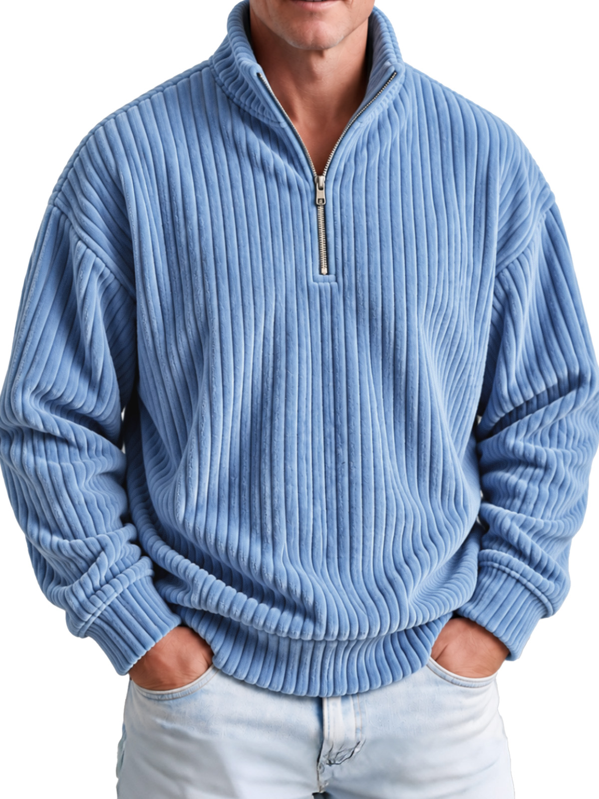 Men's Wide-Wale Corduroy Quarter-Zip Pullover
