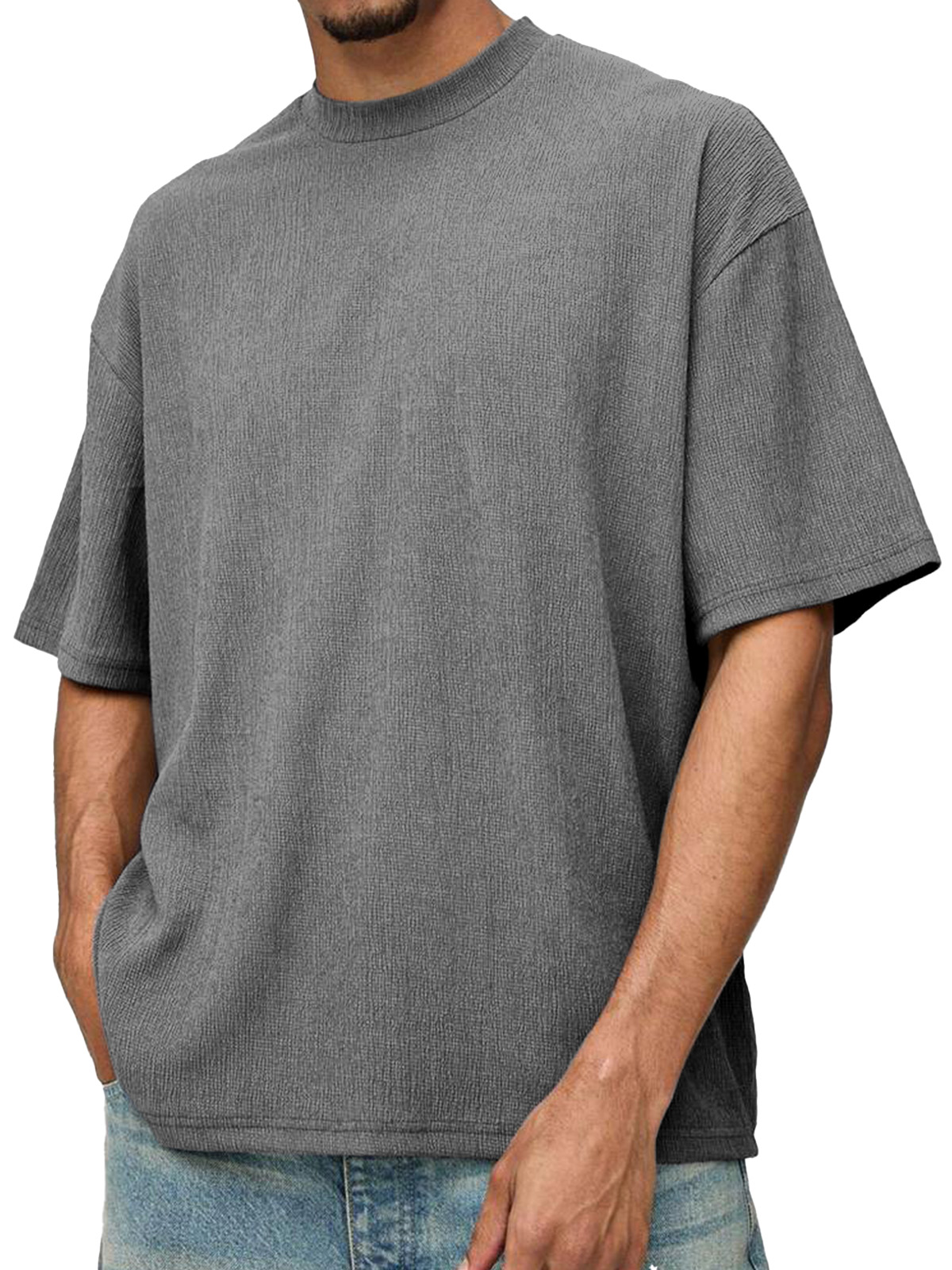 Men's Daily Loose And Comfortable Solid Color Short-sleeved T-shirt